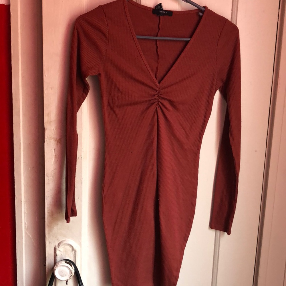 Burt orange fitted dress